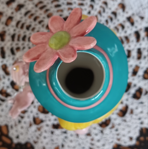 BODACIOUS BABES BY JOYCE SHELTON FIGURAL VASE W/HANGING MESSAGE PLAQUE 4x4x7.5 - Picture 5 of 15